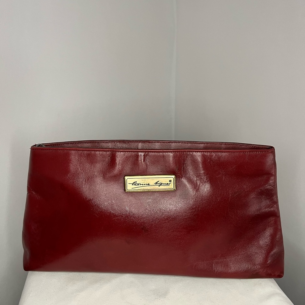 Vintage 70s Etienne Aigner Oxblood Red Clutch